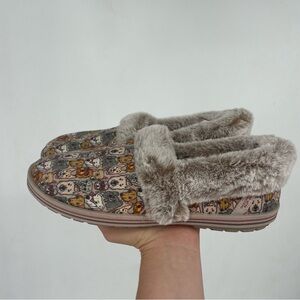 Bobs Skechers Too Cozy Snuggle Rovers Dogs Black Womens Memory Foam Slippers 9
